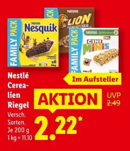 Lidl Nestlé nesquik cereal riegel Angebot