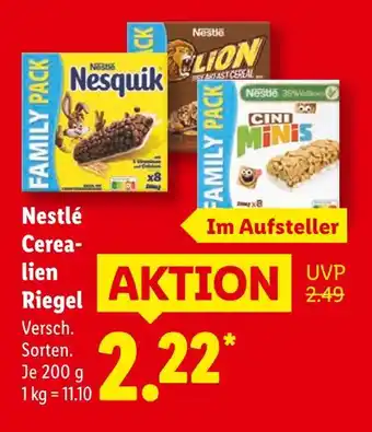 Lidl Nestlé nesquik cereal riegel Angebot