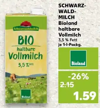 Kaufland SCHWARZWALDMILCH Bioland haltbare Vollmilch Angebot