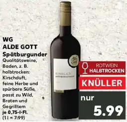 Kaufland WG ALDE GOTT Spätburgunder Angebot
