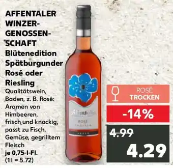Kaufland AFFENTALER WINZER- GENOSSENSCHAFT Blütenedition Spätburgunder Rosé oder Riesling Angebot