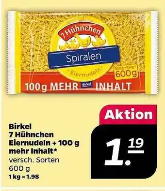 NETTO Birkel 7 Hühnchen Eiernudeln + 100 G Mehr Inhalt Angebot