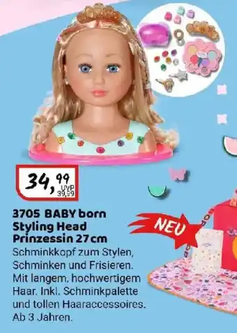 Idee+Spiel 3705 BABY born Styling Head Prinzessin 27 cm Angebot