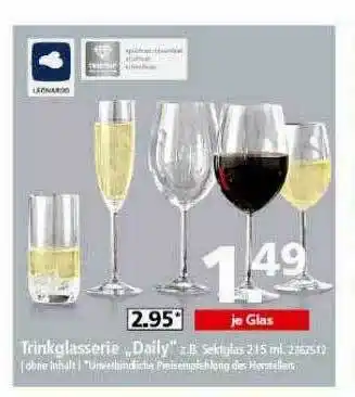 Segmüller Trinkglasserie „daily“ Leonardo Angebot