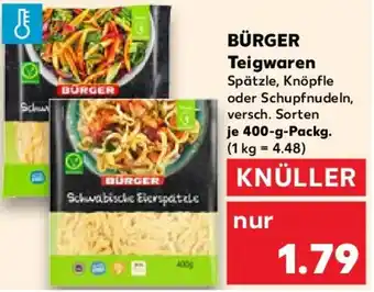 Kaufland BÜRGER Teigwaren Angebot