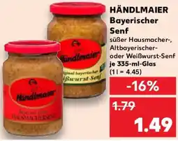 Kaufland HÄNDLMAIER Bayerischer Senf Angebot