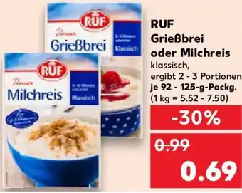Kaufland RUF Grießbrei oder Milchreis Angebot