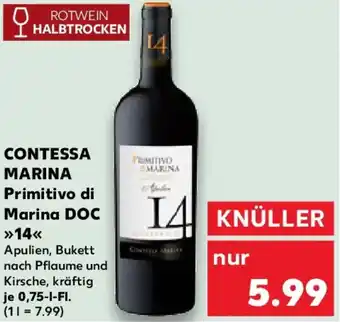 Kaufland CONTESSA MARINA Primitivo di Marina DOC 14 Angebot