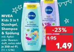 Kaufland NIVEA Kids 3 in 1 Duschgel, Shampoo & Spülung Angebot