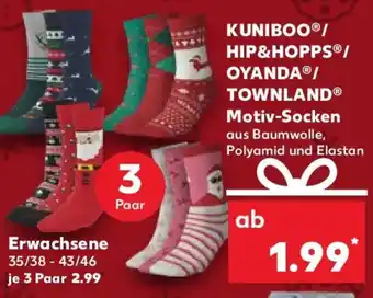 Kaufland KUNIBOO/ HIP&HOPPS/ OYANDA/ TOWNLAND Motiv-Socken Erwachsene Angebot