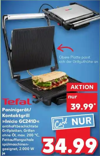 Kaufland Tefal Paninigerät/ Kontaktgrill Inicio GC241D Angebot