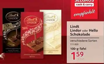 Selgros Lindt Lindor Oder Hello Schokolade Angebot