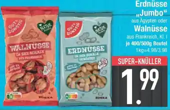 E-Center GUT & GUNSTIG Erdnüsse ,,Jumbo" aus Ägypten oder Walnüsse Angebot