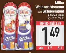 E-Center Milka Weihnachtsmann oder Schneemann Angebot