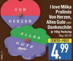 E-Center I love Milka Pralinés Von Herzen, Alles Gute oder Dankeschön Angebot