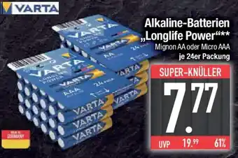 E-Center Alkaline-Batterien ,,Longlife Power" je 24er Packung Angebot