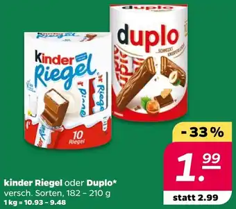 NETTO kinder Riegel oder Duplo Angebot