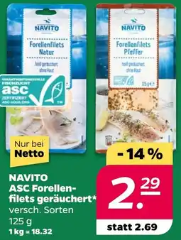 NETTO NAVITO ASC Forellenfilets geräuchert Angebot