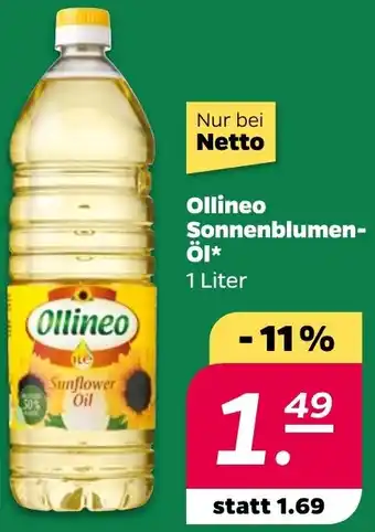 NETTO Ollineo Sonnenblumen Öl Angebot