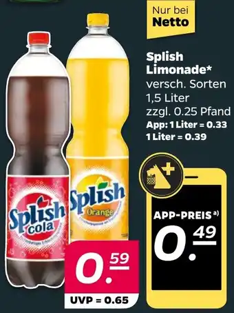 NETTO Splish Limonade Angebot