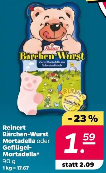 NETTO Reinert Bärchen-Wurst Mortadella oder Geflügel Mortadella Angebot