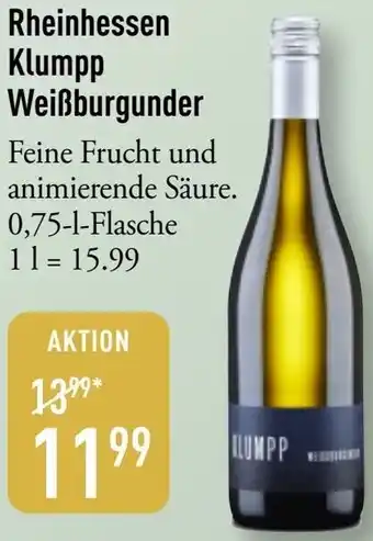 Galeria Markthalle Rheinhessen Klumpp Weißburgunder Angebot