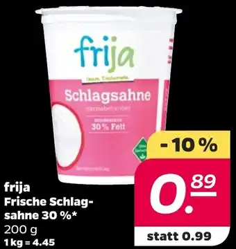 NETTO frija Frische Schlagsahne 30 % Angebot