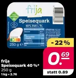 NETTO frija Speisequark 40% Angebot