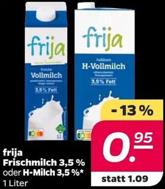 NETTO frija Frischmilch 3,5% oder H-Milch 3,5 % Angebot
