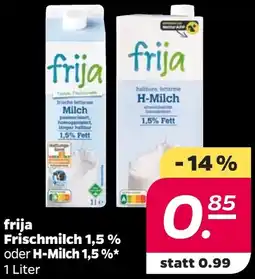 NETTO frija Frischmilch 1,5 % oder H-Milch 1,5 % Angebot