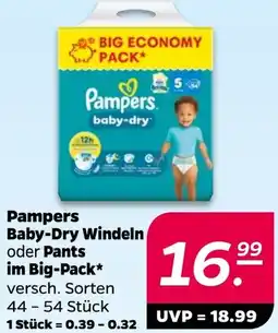 NETTO Pampers Baby-Dry Windeln oder Pants im Big-Pack Angebot