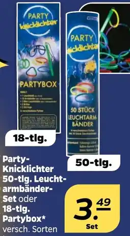 NETTO Party Knicklichter 50-tlg. Leuchtarmbänder Set oder 18-tlg. Partybox Angebot
