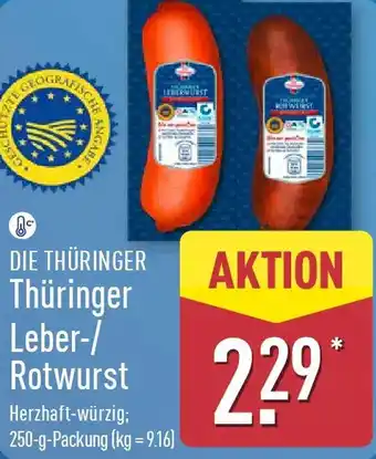 Aldi Nord DIE THÜRINGER Thüringer Leber-/ Rotwurst Angebot