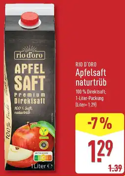 Aldi Nord RIO D'ORO Apfelsaft naturtrüb Angebot