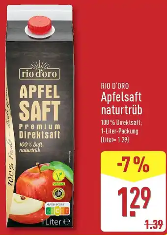 Aldi Nord RIO D'ORO Apfelsaft naturtrüb Angebot