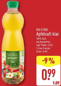 Aldi Nord RIO D'ORO Apfelsaft klar Angebot
