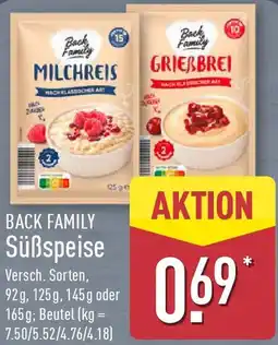 Aldi Nord BACK FAMILY Süßspeise Angebot