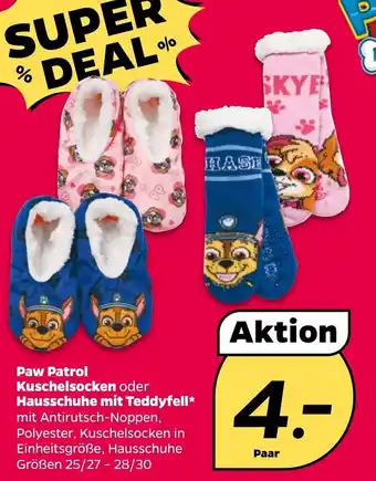 NETTO Paw Patrol Kuschelsocken oder Hausschuhe mit Teddyfell Angebot