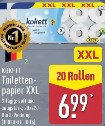 Aldi Nord KOKETT Toilettenpapier XXL Angebot