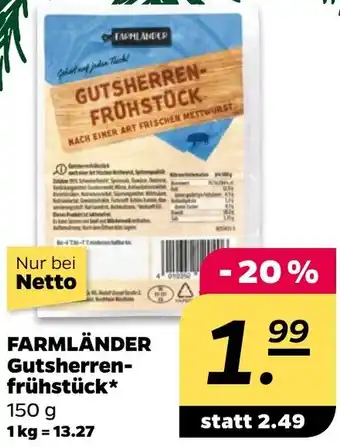 NETTO FARMLÄNDER Gutsherrenfrühstück Angebot