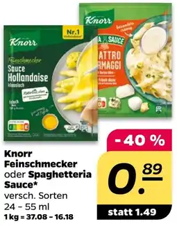 NETTO Knorr Feinschmecker oder Spaghetteria Sauce Angebot