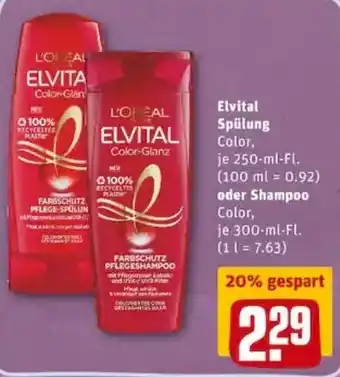 REWE PETZ Elvital Spülung 250ml oder Shampoo 300ml Angebot