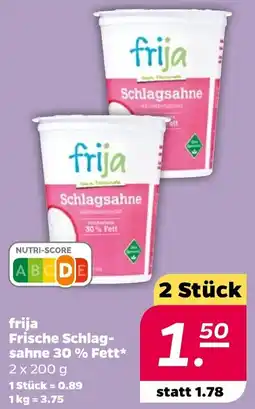 NETTO frija Frische Schlagsahne 30% Fett Angebot