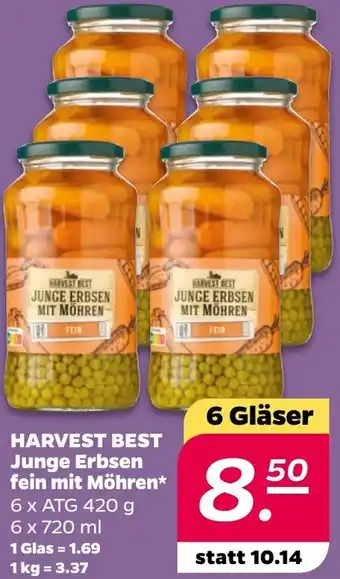 NETTO HARVEST BEST Junge Erbsen fein mit Möhren Angebot