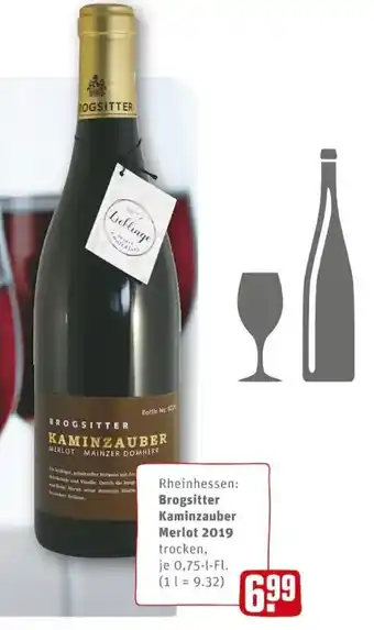 REWE PETZ Brogsitter Kaminzauber Merlot 2019, 0,75L Angebot