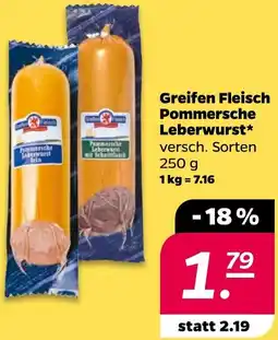 NETTO Greifen Fleisch Pommersche Leberwurst Angebot