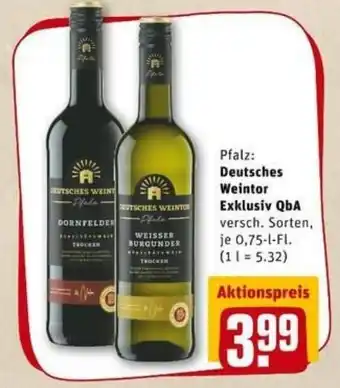 REWE PETZ Deutsches Weintor Exklusiv QbA 0,75L Angebot