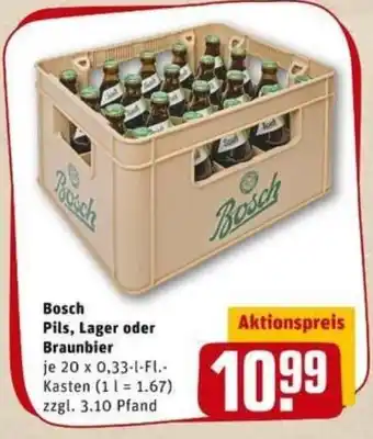 REWE PETZ Bosch Pils, Lager oder Braunbier 20x0,33L Angebot