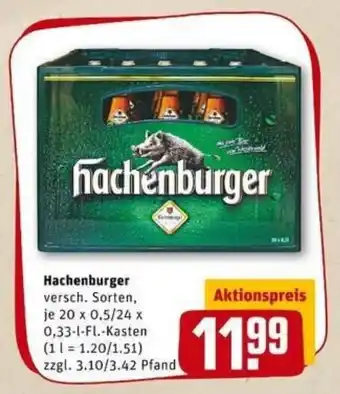 REWE PETZ Hachenburger 20x0,5/24x0,33L Angebot