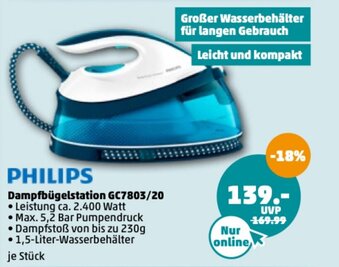 PENNY Philips Dampfbügelstation GC7803/20 Angebot